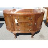 20th Demi Lune half moon mahogany sideboard