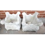 Two large decorative concrete platers (2)