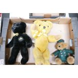 A collection of 20th Century Teddy bears including Merrythought Classic Bear, Harrods Bear,