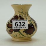 Moorcroft Chocolate Cosmos vase, designed by Rachel Bishop. Firsts in quality, height 7.