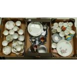 A large mixed collection of items to include Atlas China floral decorated part tea set,