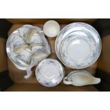 A collection of Royal Doulton Romance collection tea ware in the Juliette pattern to include cups,