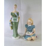 Royal Doulton figures Alice HN 2154 and Lorna HN23