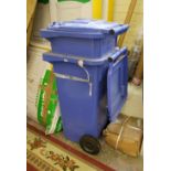 Two Blue Domestic waste Bins