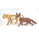 Beswick lioness 1507 and Beswick Fox 1016 (2)