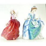 Royal Doulton lady figure Linda HN3374 and Autumn