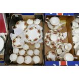 A collection of Royal Albert Old Country Roses tea and dinner ware , (some damages) (2 trays)