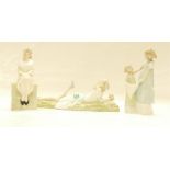 Royal Doulton Reflections figures Entranced Hn3186, Playmates HN3127 and Idle Hours Hn3115, all