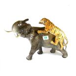 Beswick large elephant with tiger 1720