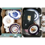 A mixed collection of Wood 's , Coalport decorative plates, cased cutlery stainless steel set etc (2