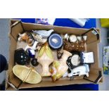 A mixed collection of items to include Royal Doulton large Collie, Wedgwood items , large horse etc