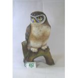 Crown Staffordshire model of a little Owl on tree