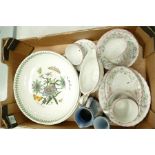 A mixed collection of ceramic items to include two large Portmeirion Botanical fruit bowls, Wedgwood