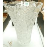 A large cut glass crystal centre vase.