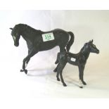 Beswick black beauty horse 2466 matte and foal 253