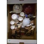 A collection of pottery including Coalport vases,