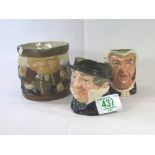 Doulton Lambeth toby jug by harry Simeon and two R