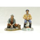 Royal Doulton matt character figures Bon Appetite HN2444 and Seafarer HN2455, both seconds(2)