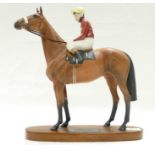 Beswick connoisseur model of Red Rum with Brian Fletcher up on wood base