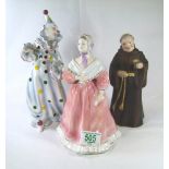 Coalport character figures Clown, Monk and Martha