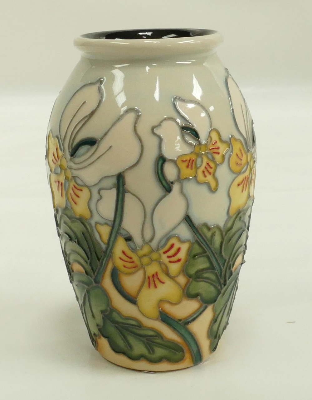 Moorcroft Seaside Pansy vase, numbered e - Image 3 of 3