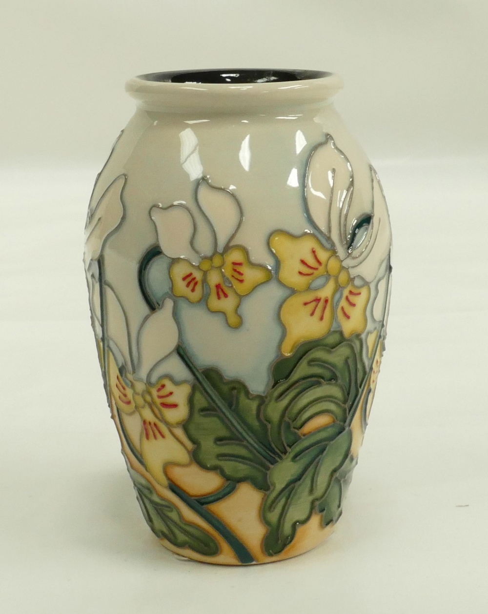 Moorcroft Seaside Pansy vase, numbered e