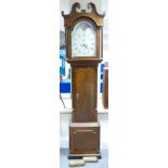 19th century oak cased longcase Grandfather clock by W Nicholson of Newcastle Under Lyme,