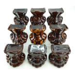 Group of 9 treacle glazed 19th century p