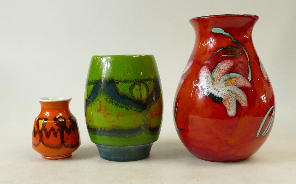 A collection of Poole Pottery vases to i