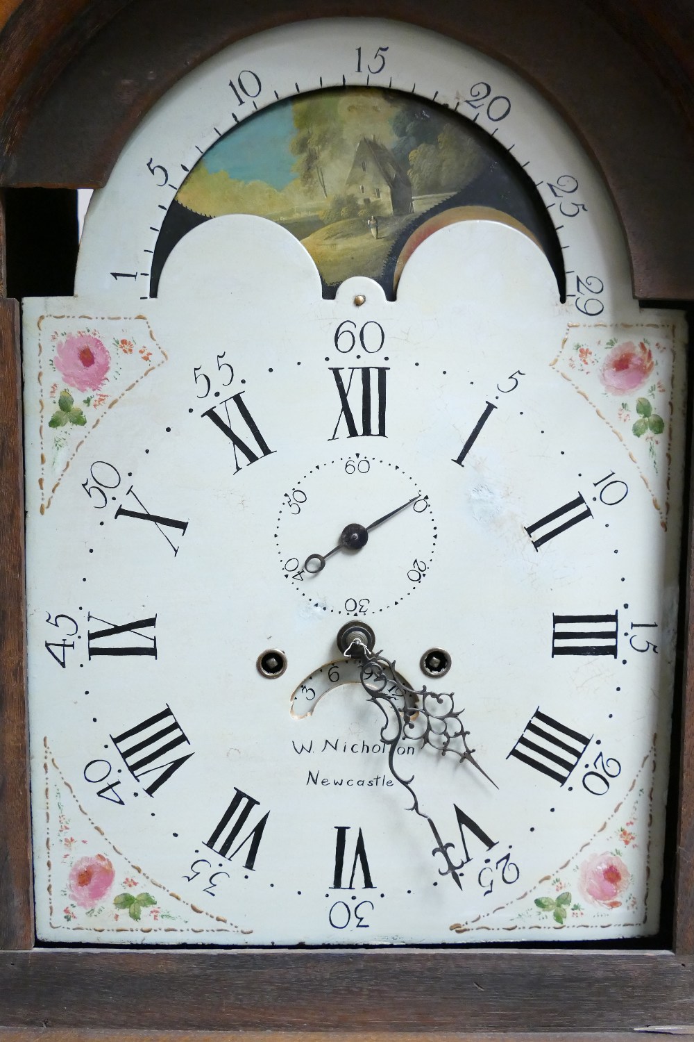 19th century oak cased longcase Grandfather clock by W Nicholson of Newcastle Under Lyme, - Image 2 of 3