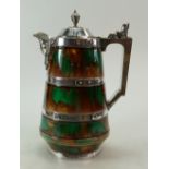 19th century Majolica jug with silver pl