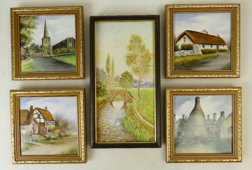 A collection of H. Betteley framed hand