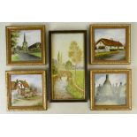 A collection of H. Betteley framed hand