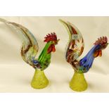 Large Murano style glass model of a cockerel, heig