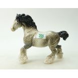 Beswick Rocking Horse Grey cantering Shire Horse 975 ( restored rear leg)