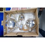 Three piece silver plated teaset and EPNS Jersey m