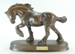 Beswick Spirit of Earth Shire horse on ceramic base in copper finish from the Brittania collection