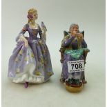 Royal Doulton figure Stitch in Time HN2352 and Nicola HN2839 (2)