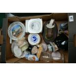 A mixed collection of ceramic items to include early commemorative plates, vases,