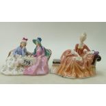 Royal Doulton figure Reverie HN2306 and Afternoon Tea HN1747 (2)