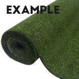 A large roll of artificial grass