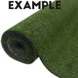 A large roll of artificial grass