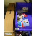A mixed collection of printer cartridges to include cannon, Epson, Samsung W808 waste collection
