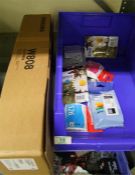 A mixed collection of printer cartridges to include cannon, Epson, Samsung W808 waste collection