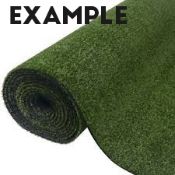 A large roll of artificial grass
