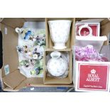 Royal Worcester items in the Forget Me Not design, Royal Albert items and clown figures