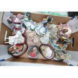 A quantity of resin figures to include various makers such as Franklin Mint etc