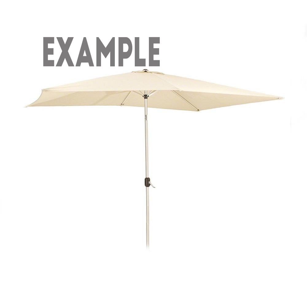 A mazerattan garden umbrella