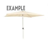 A mazerattan garden umbrella