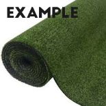 A large roll of artificial grass